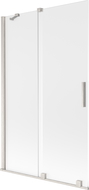 Mexen Velar vaňová zástenka dvojkrídlová posuvná 110 x 150 cm, mrazené, brúsený nikel - 896-110-000-31-97