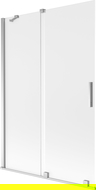 Mexen Velar dvojkrídlový zasúvací sprchový záves 120 x 150 cm, mrazený, chróm - 896-120-000-31-01