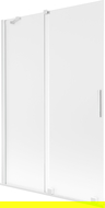 Mexen Velar paraván na vaňu 2-krídlový posuvný 120 x 150 cm, mliečne sklo, biely - 896-120-000-31-20