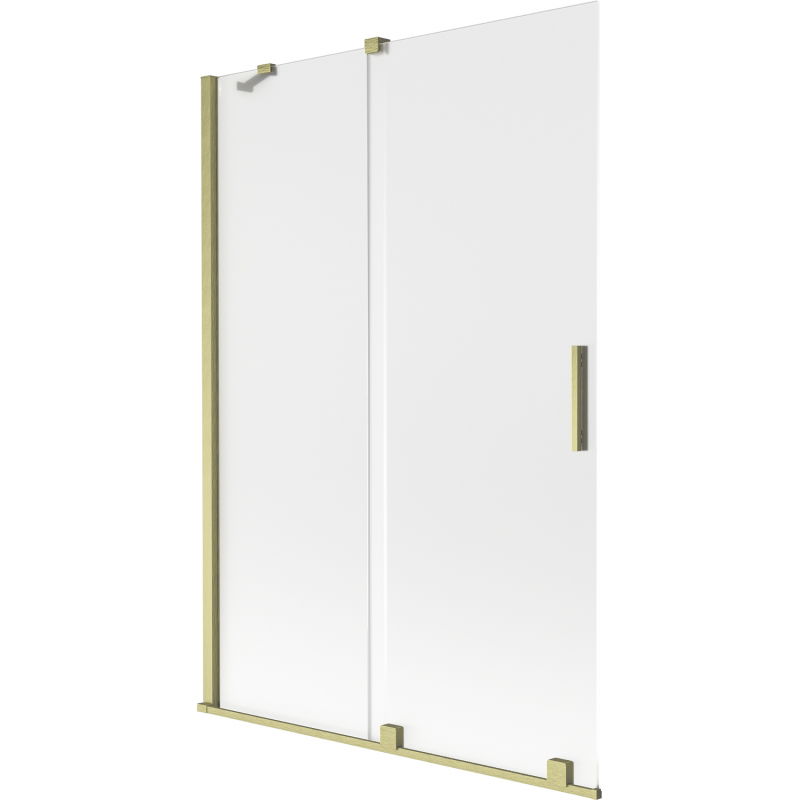 Mexen Velar vaňová zástena, 2-krídlová, sklápacia 120 x 150 cm, námraza, zlatý kartáčovaný - 896-120-000-31-55
