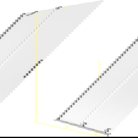 Mexen Velar vaňová zástena, 2-krídlová, sklápacia 120 x 150 cm, námraza, zlatý kartáčovaný - 896-120-000-31-55