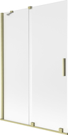 Mexen Velar vaňová zástena, 2-krídlová, sklápacia 120 x 150 cm, námraza, zlatý kartáčovaný - 896-120-000-31-55