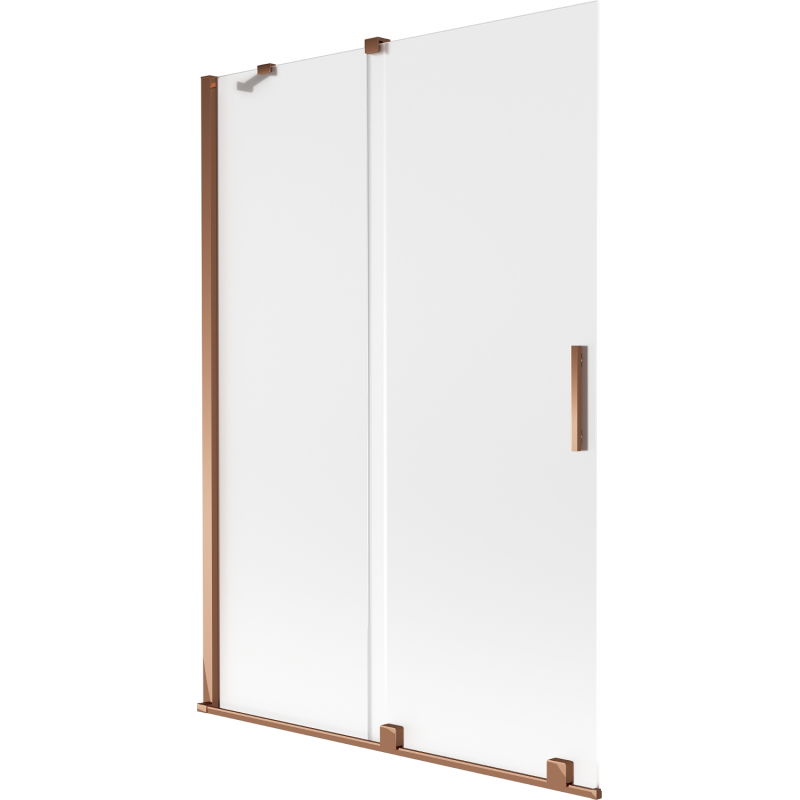Mexen Velar vaňová zástena, 2-dielna posuvná, 120 x 150 cm, mrazivá, ružové zlato - 896-120-000-31-60