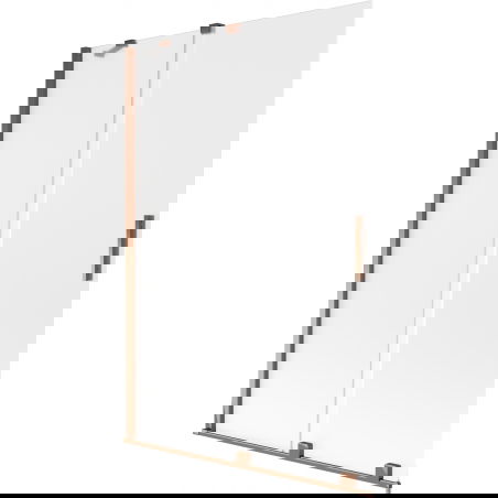 Mexen Velar vaneľ na vaňu, 2-krídlový posuvný, 120 x 150 cm, mráz, ružové zlato - 896-120-000-31-60