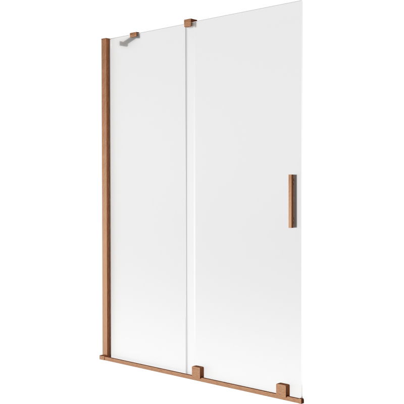 Mexen Velar paraván vaňový, 2-krídlový posuvný 120 x 150 cm, matný, kartáčovaná meď - 896-120-000-31-65