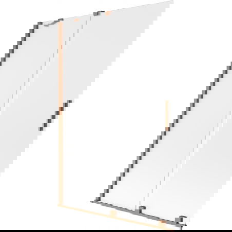 Mexen Velar sprchová zástenka, posuvná, 2-krídlová, 120 x 150 cm, matné sklo, brúsená meď - 896-120-000-31-65