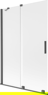 Mexen Velar sprchová zástenka 2-krídlová posuvná 120 x 150 cm, matná, brúsená šedá gun - 896-120-000-31-66