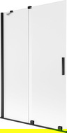 Mexen Velar vaňová zástena 2-krídlová posuvná 120 x 150 cm, mrazené, čierna - 896-120-000-31-70