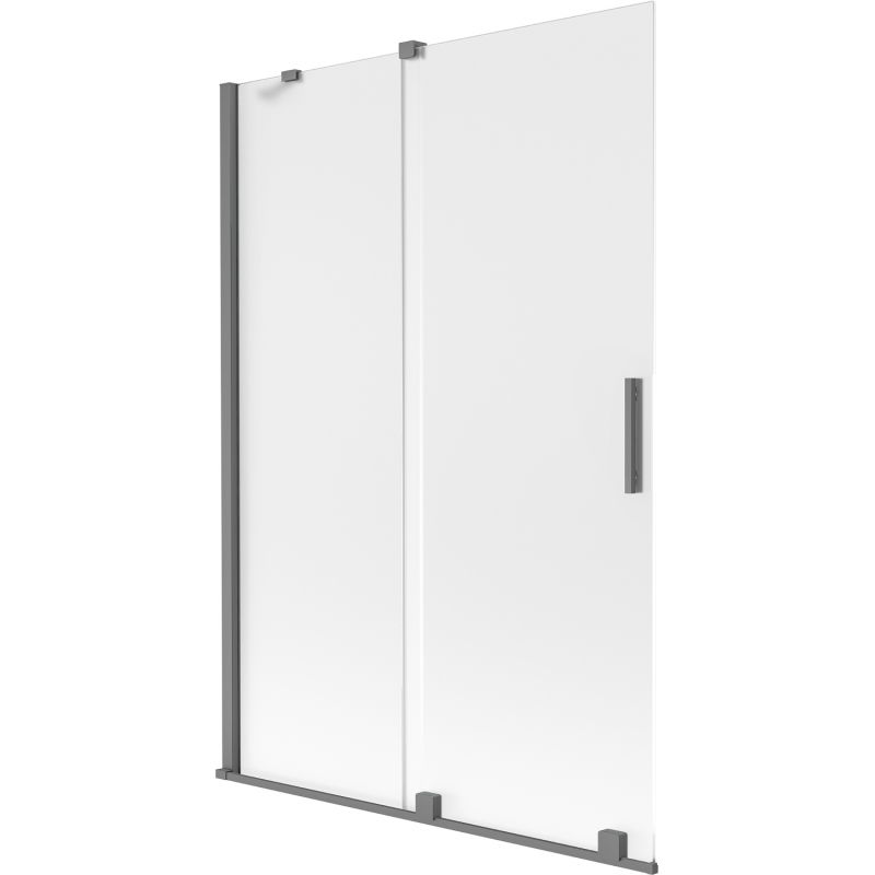 Mexen Velar dvojkrídlový posuvný vaňový záves 120 x 150 cm, námraza, gun metal - 896-120-000-31-95