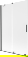 Mexen Velar sprchová zástena 2-krídlová posuvná 120 x 150 cm, mráz, gun metal - 896-120-000-31-95