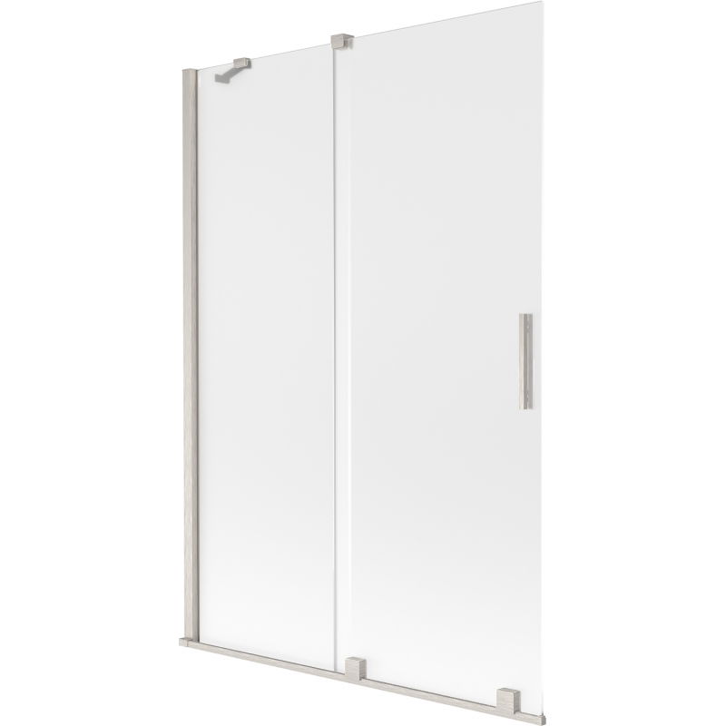Mexen Velar vaničkový paraván 2-krídlový posuvný 120 x 150 cm, mrazené sklo, brúsený nikel - 896-120-000-31-97