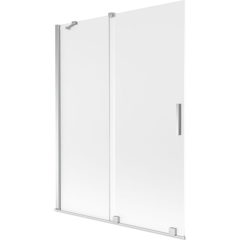 Mexen Velar dvojkrídlová posuvná vaňová zástena 130 x 150 cm, mráz, chróm - 896-130-000-31-01