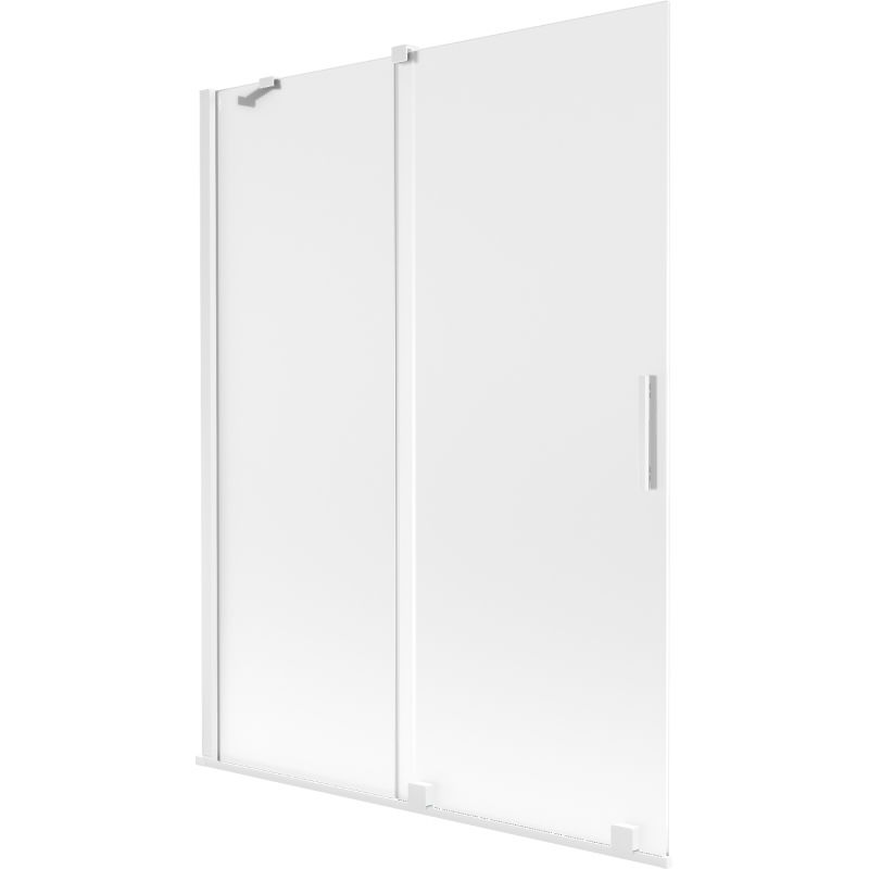 Mexen Velar vaňová zástena 2-krídlová posuvná 130 x 150 cm, námraza, biela - 896-130-000-31-20