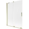 Mexen Velar dvojkrídlový posuvný sprchový kút 130 x 150 cm, námraza, zlatý - 896-130-000-31-50