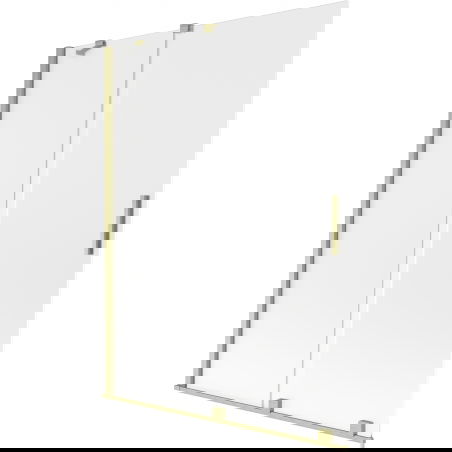 Mexen Velar sprchová zástenka, 2-krídlová posuvná, 130 x 150 cm, mrazivá, zlatá kartáčovaná - 896-130-000-31-55