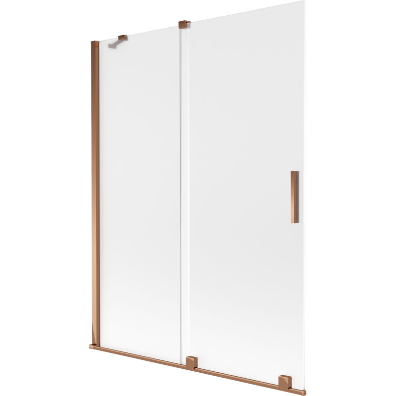 Mexen Velar dvojkrídlový zasúvací vaňový paraván 130 x 150 cm, mráz, ružové zlato - 896-130-000-31-60