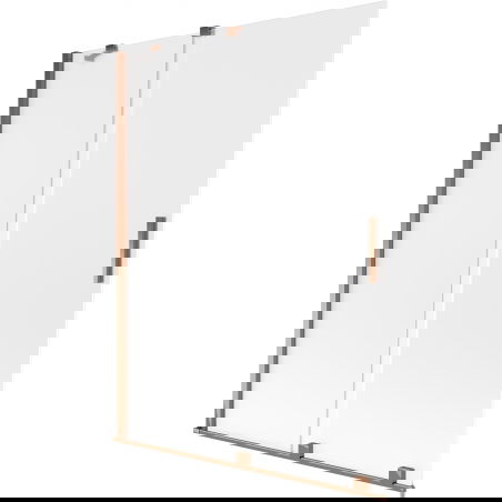 Mexen Velar vaňa paraván 2-krídľový zasúvateľný 130 x 150 cm, mráz, ružové zlato - 896-130-000-31-60