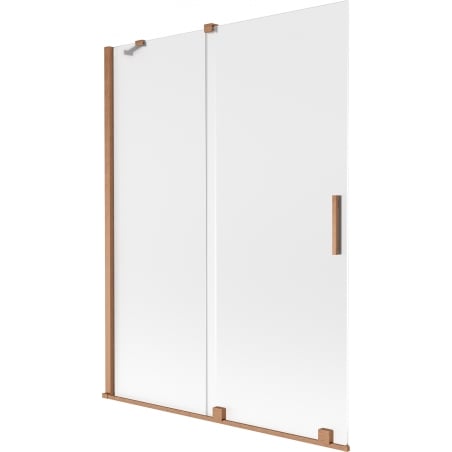 Mexen Velar vaňový paraván 2-krídlový posuvný 130 x 150 cm, mrholenie, brúsená meď - 896-130-000-31-65
