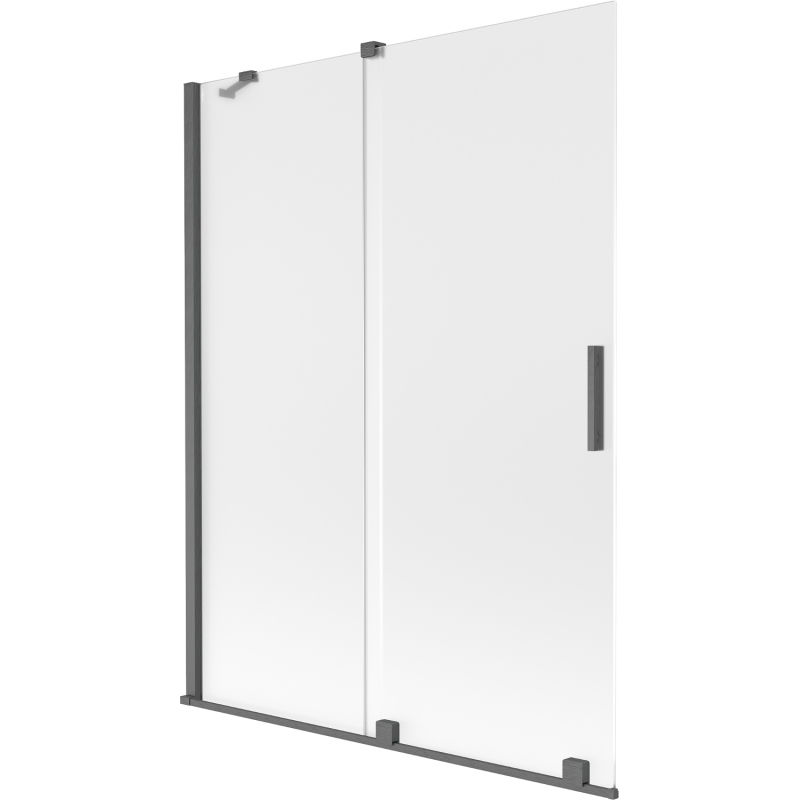 Mexen Velar dvojkrídlová zasúvacia sprchová zástena 130 x 150 cm, mrazivá, gun gray brúsená - 896-130-000-31-66