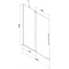 Mexen Velar dvojkrídlová posuvná vaňová zástena 130 x 150 cm, matná, brúsený gun gray - 896-130-000-31-66