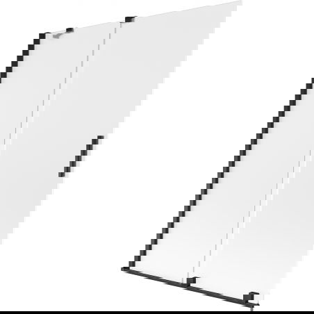 Mexen Velar vaňová zásten 2-krídlová posuvná 130 x 150 cm, mliečna, čierna - 896-130-000-31-70