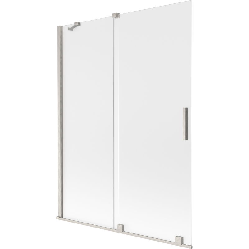 Mexen Velar dvojkrídlový vaňový paravan, rozťahovací, 130 x 150 cm, sklo mrazene, brúsnikel - 896-130-000-31-97