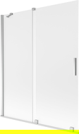 Mexen Velar vaňová zástena 2-krídlová posuvná 140 x 150 cm, mrazivá, chróm - 896-140-000-31-01