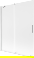 Mexen Velar sprchová zásteny, posuvná 2-krídlová 140 x 150 cm, námraza, biela - 896-140-000-31-20