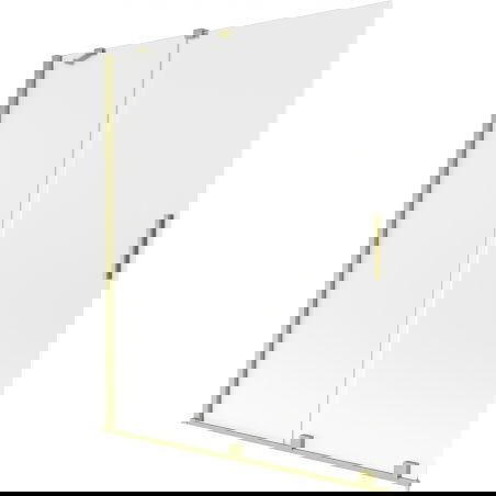 Mexen Velar paraván vaničkový 2-krídlový posuvný 140 x 150 cm, mrazený, zlatý kartáčovaný - 896-140-000-31-55