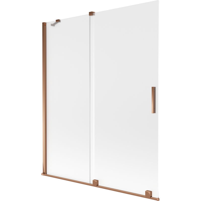 Mexen Velar dvojkrídlové posuvné vaňové zástena 140 x 150 cm, mrazené, ružové zlato - 896-140-000-31-60