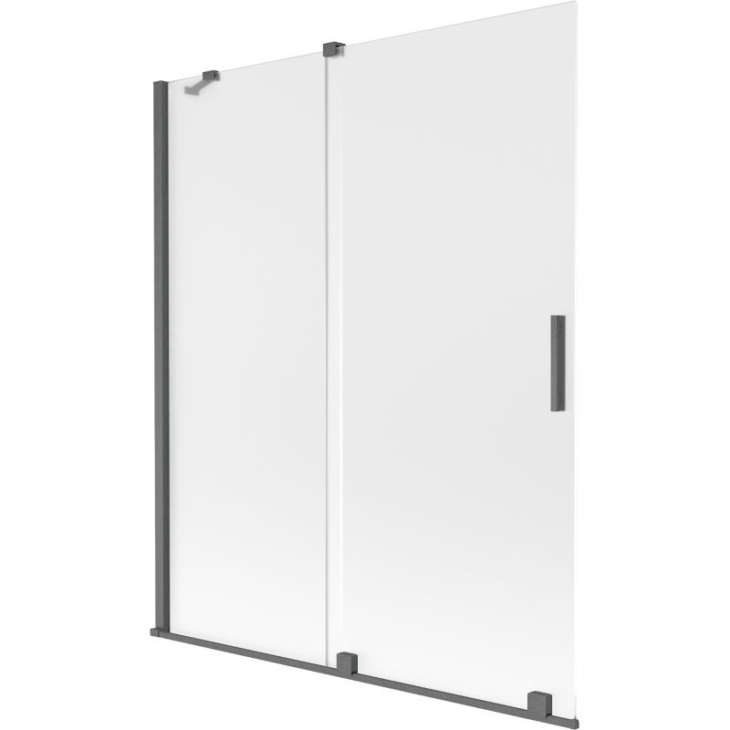 Mexen Velar vaňová zástena 2-dielna posuvná 140 x 150 cm, matná, brúsená gun gray - 896-140-000-31-66