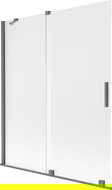 Mexen Velar vaňová zástenna dvojkrídlová posuvná 140 x 150 cm, mrazivá, gun metal - 896-140-000-31-95