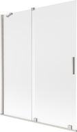 Mexen Velar dvojkrídlové posuvné vaňové dvere 140 x 150 cm, matné, brúsený nikel - 896-140-000-31-97