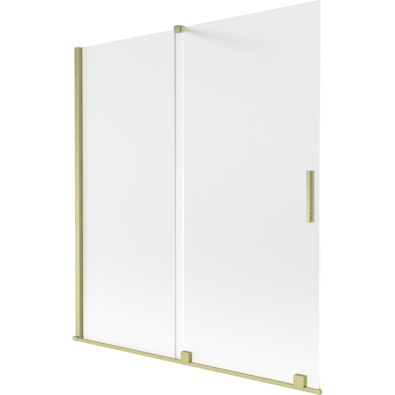Mexen Velar 2-krídlový zasúvací vaňový paraván 150 x 150 cm, matný, zlatý kartáčovaný - 896-150-000-31-55