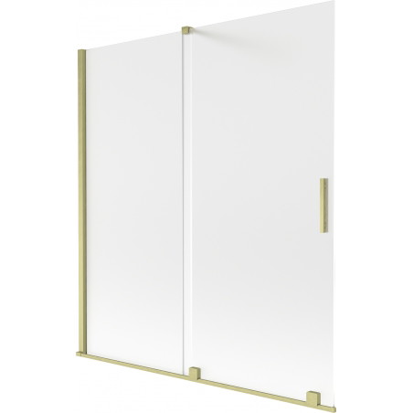 Mexen Velar 2-krídlový zasúvací vaňový paraván 150 x 150 cm, matný, zlatý kartáčovaný - 896-150-000-31-55