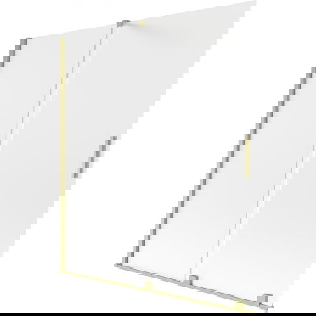 Mexen Velar paraván na vaňu 2-dielny posuvný 150 x 150 cm, mliečny, zlatý brúsený - 896-150-000-31-55