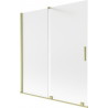 Mexen Velar 2-krídlový zasúvací vaňový paraván 150 x 150 cm, matný, zlatý kartáčovaný - 896-150-000-31-55