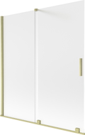 Mexen Velar 2-krídlový zasúvací vaňový paraván 150 x 150 cm, matný, zlatý kartáčovaný - 896-150-000-31-55
