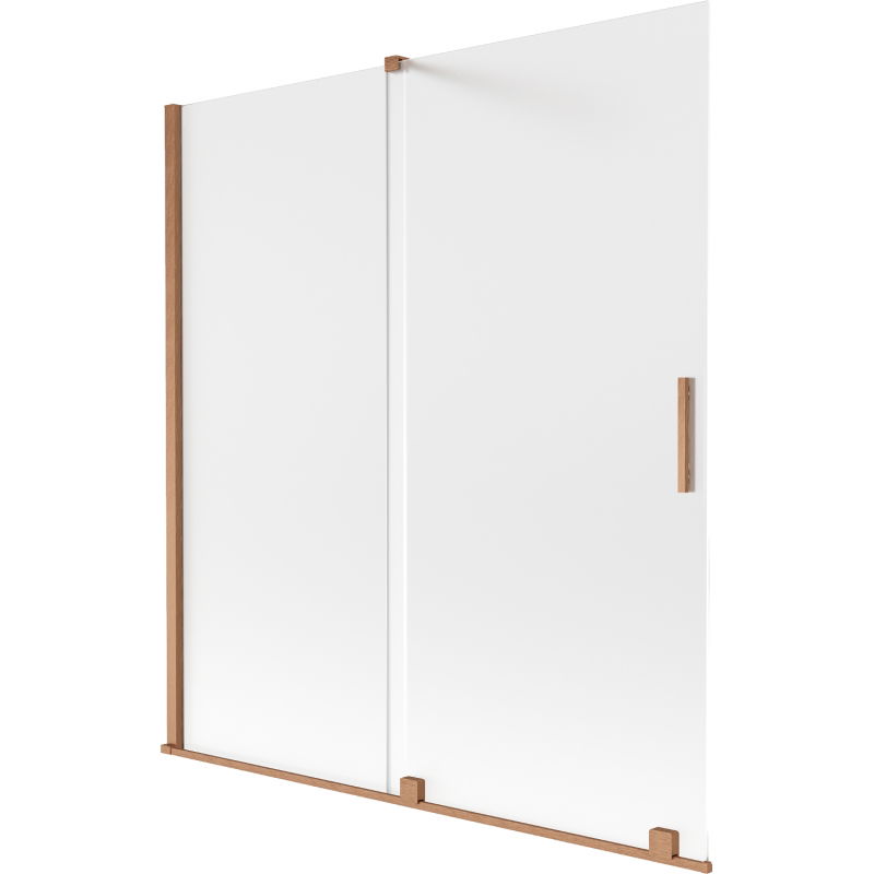 Mexen Velar dvojkrídlová vaňová zástena, posuvná, 150 x 150 cm, matná, brúsená meď - 896-150-000-31-65