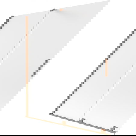 Mexen Velar dvojkrídlová posuvná vaňová zástenka 150 x 150 cm, matná, brúsená meď - 896-150-000-31-65