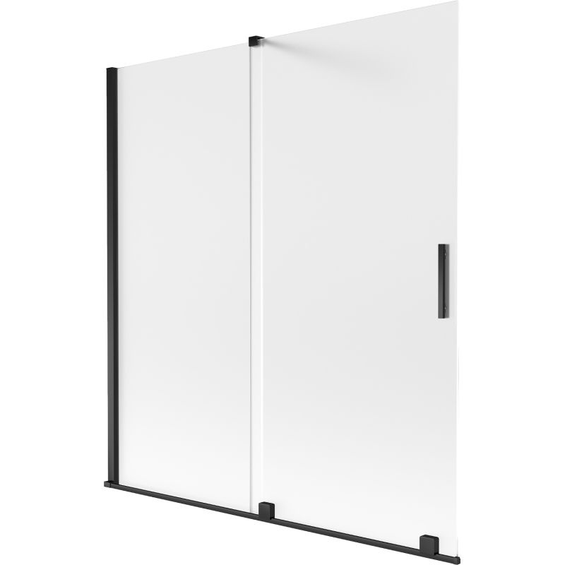 Mexen Velar dvojkrídlová sprchovacia zástena 150 x 150 cm, mrazený, čierny - 896-150-000-31-70