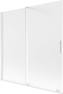 Mexen Velar vaňová zástenka 2-krídlová posuvná 160 x 150 cm, mliečne sklo, biela - 896-160-000-31-20