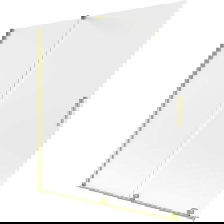 Mexen Velar dvojdielna zasúvateľná vaňová zástenka 160 x 150 cm, mrazené, zlaté - 896-160-000-31-50