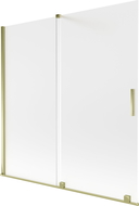 Mexen Velar vaňová zástena 2-krídlová posuvná 160 x 150 cm, matné sklo, zlatá - 896-160-000-31-50