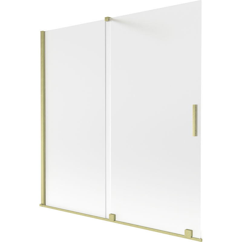 Mexen Velar sprchová zástenka dvojkrídlová zasúvacia 160 x 150 cm, mrazivá, zlatá kartáčovaná - 896-160-000-31-55