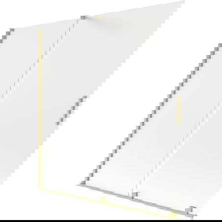 Mexen Velar sprchová zástenka dvojkrídlová zasúvacia 160 x 150 cm, mrazivá, zlatá kartáčovaná - 896-160-000-31-55