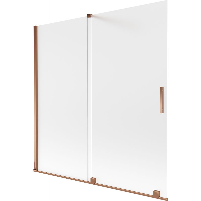 Mexen Velar vanová zástena 2-krídlová posuvná 160 x 150 cm, mrazivá, ružové zlato - 896-160-000-31-60
