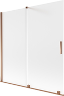 Mexen Velar dvojkrídlová rozťahovacia vaňová zásten na vaňu 160 x 150 cm, mrazené, ružové zlato - 896-160-000-31-60