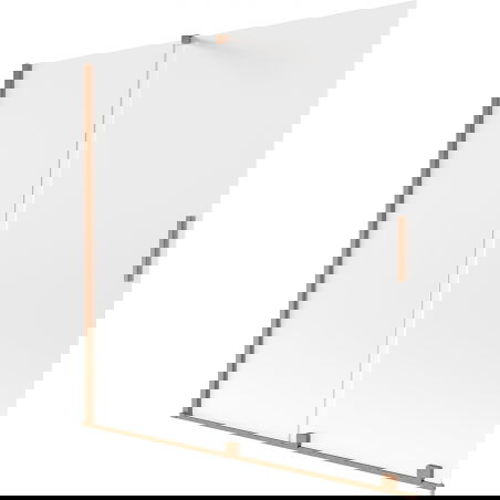 Mexen Velar zasúvacia dvojkrídlová vaňová zástena 160 x 150 cm, mliečna, brúsená meď - 896-160-000-31-65