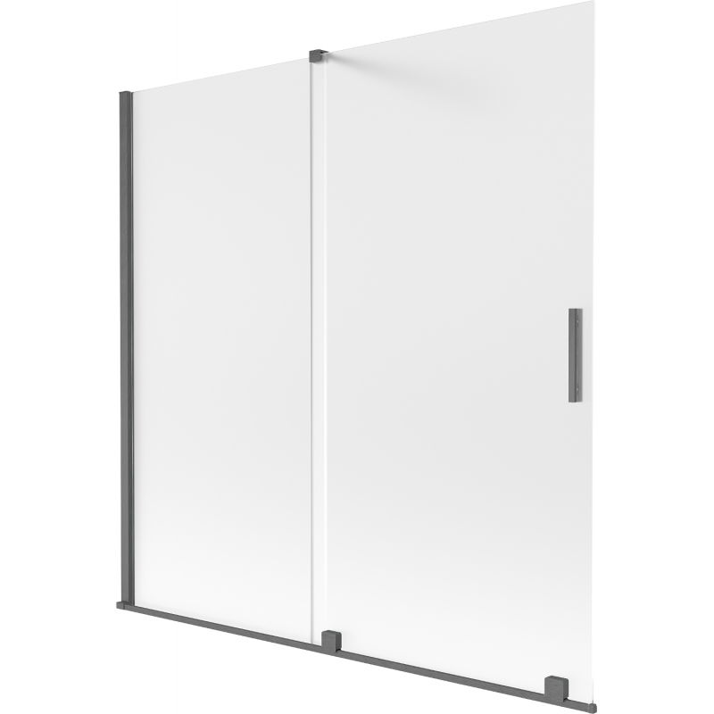 Mexen Velar vaňová zástena 2-krídlová posuvná 160 x 150 cm, mrazené, brúsená šedá - 896-160-000-31-66